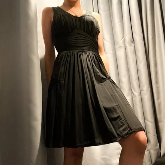andrew marc black dress Crew Neck Knee-Length Dress